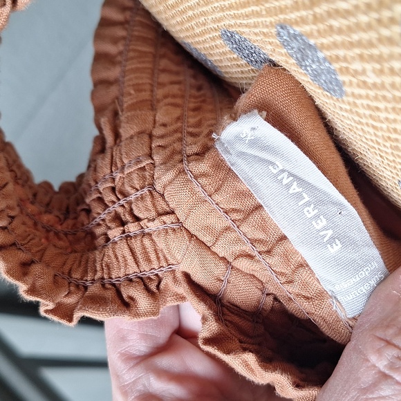 Everlane The Smocked Linen Dress Size XS Light Brown - Picture 13 of 14